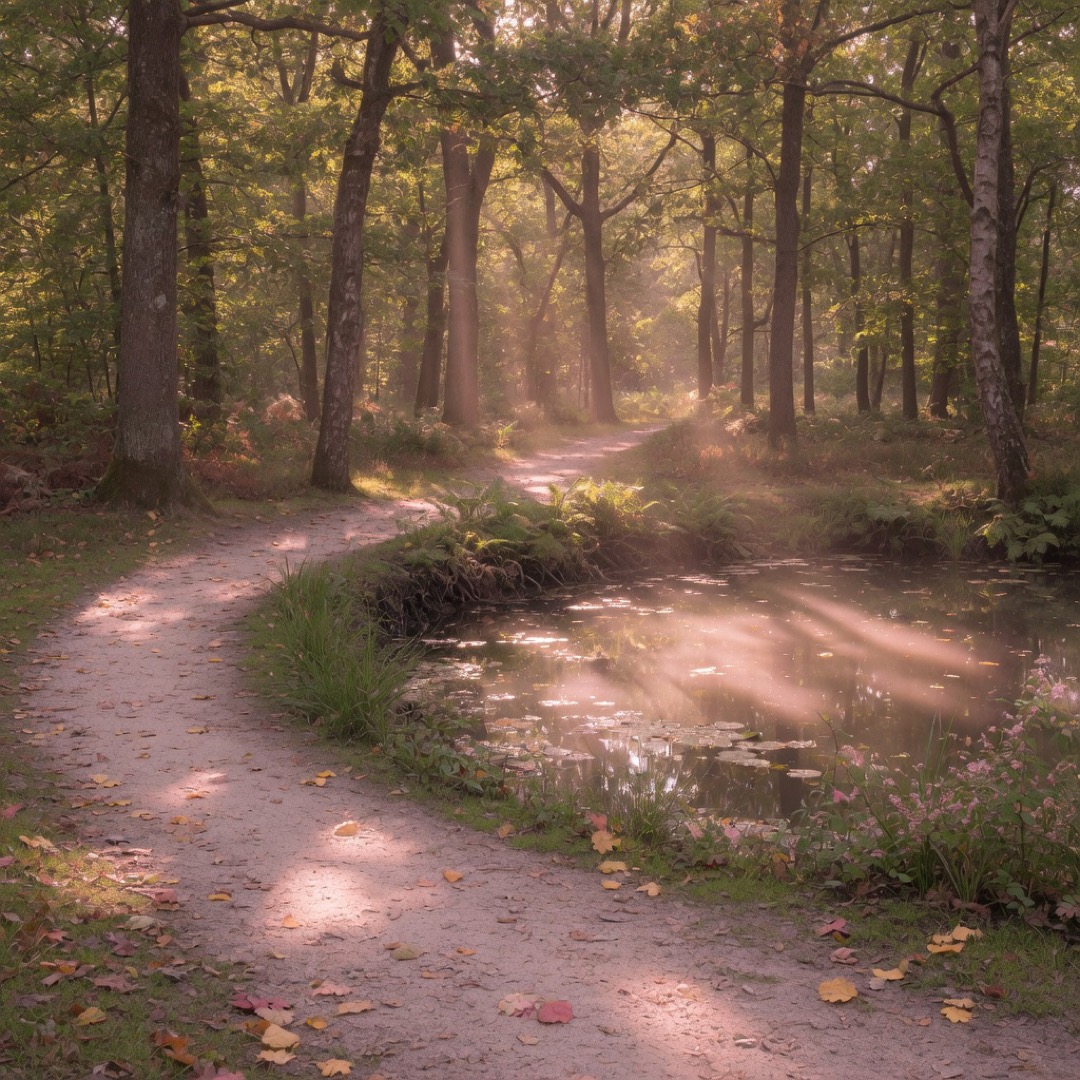 Forest paths and water in the Amsterdamse Bos