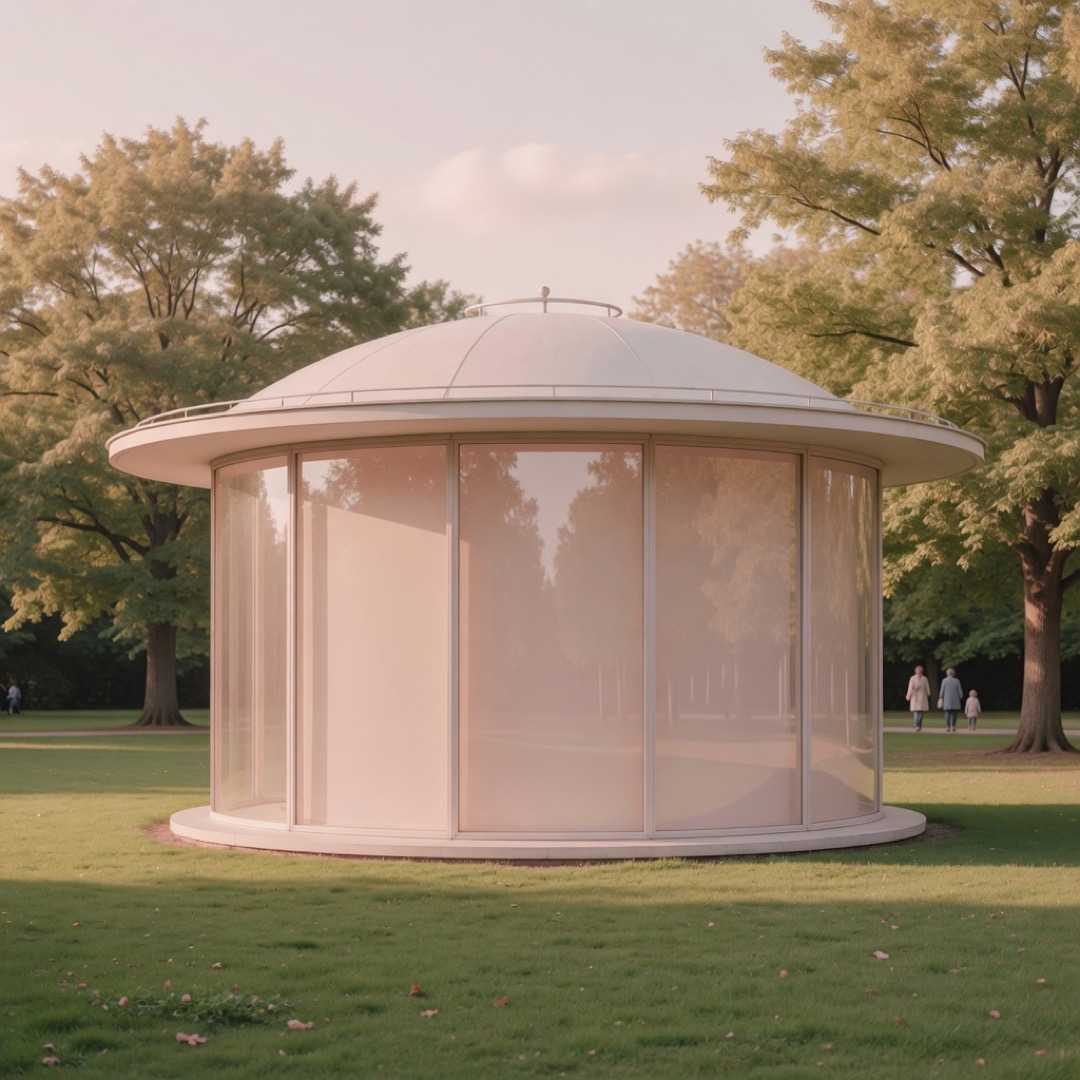 The round Blauwe Theehuis café in Vondelpark