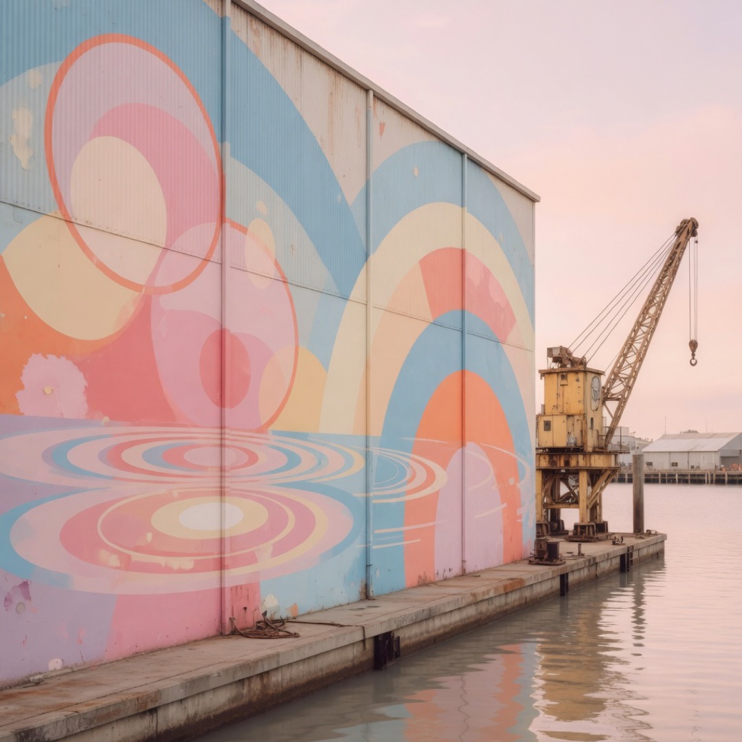 Street art and repurposed sheds at NDSM Wharf in Amsterdam Noord