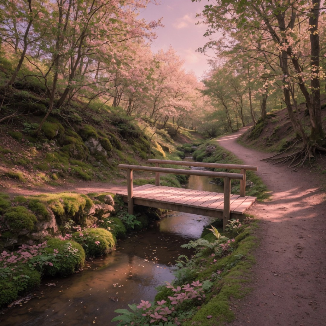 Paths and trees at Brook Run Park, metro Atlanta