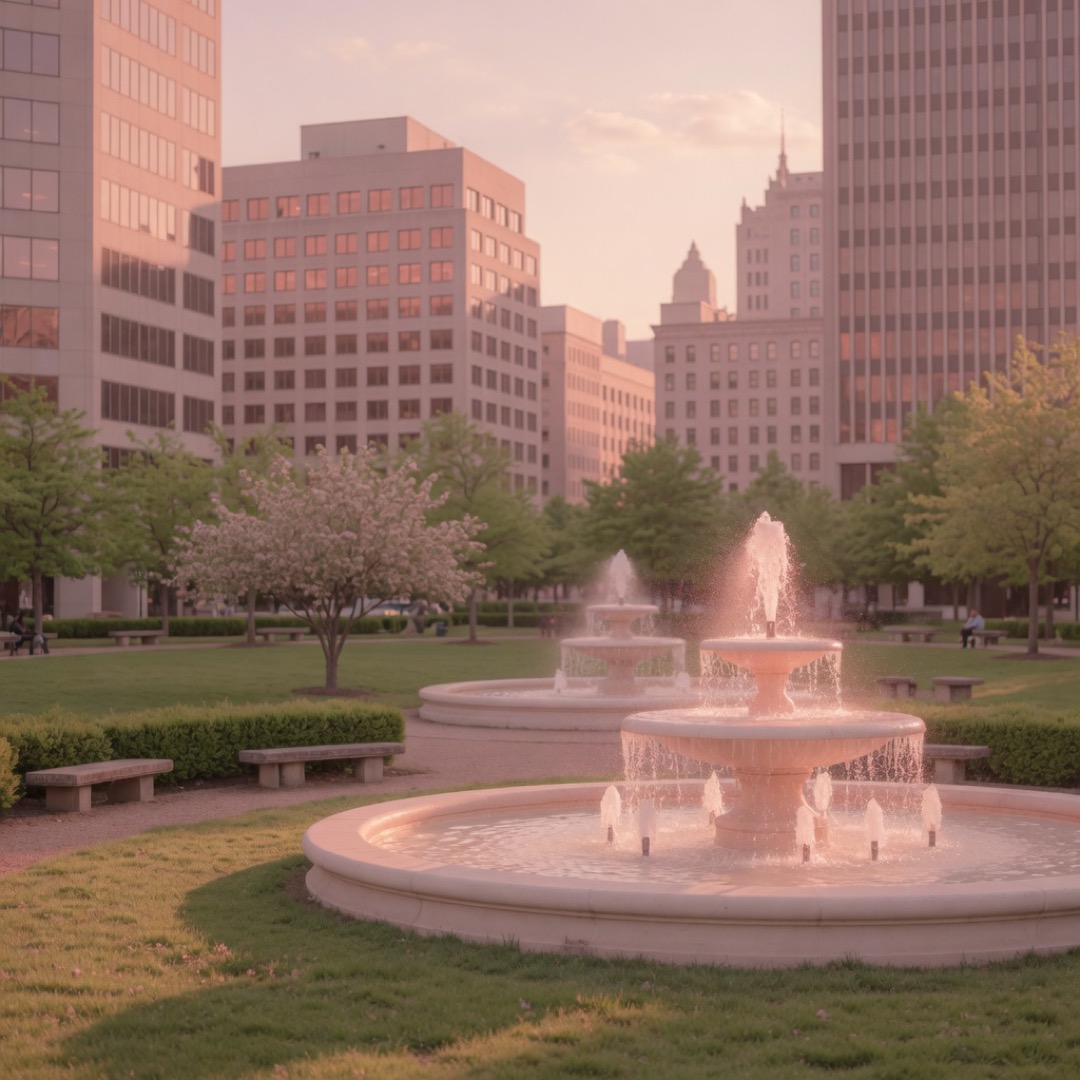 Downtown park with fountains at Centennial Olympic Park, Atlanta