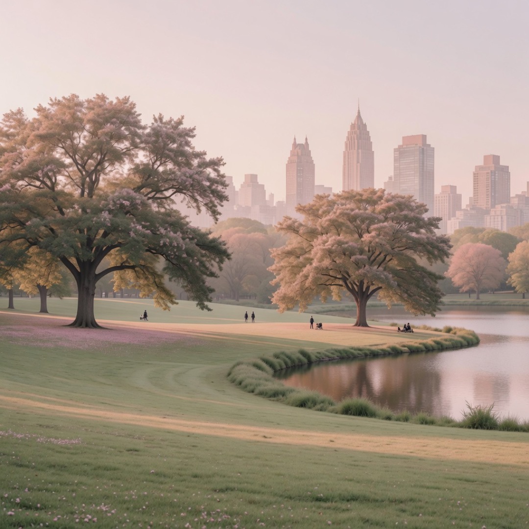 Lawn and trees at Piedmont Park, Atlanta