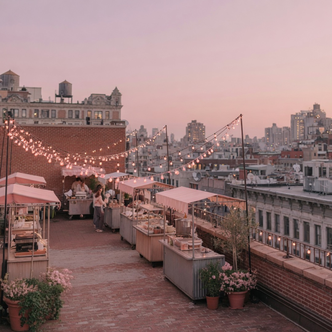 Outdoor market plaza by the BeltLine at Ponce City Market, Atlanta