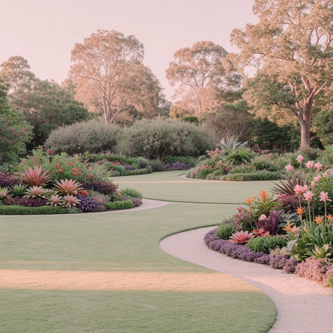 Themed plant gardens and lawns at Auckland Botanic Gardens