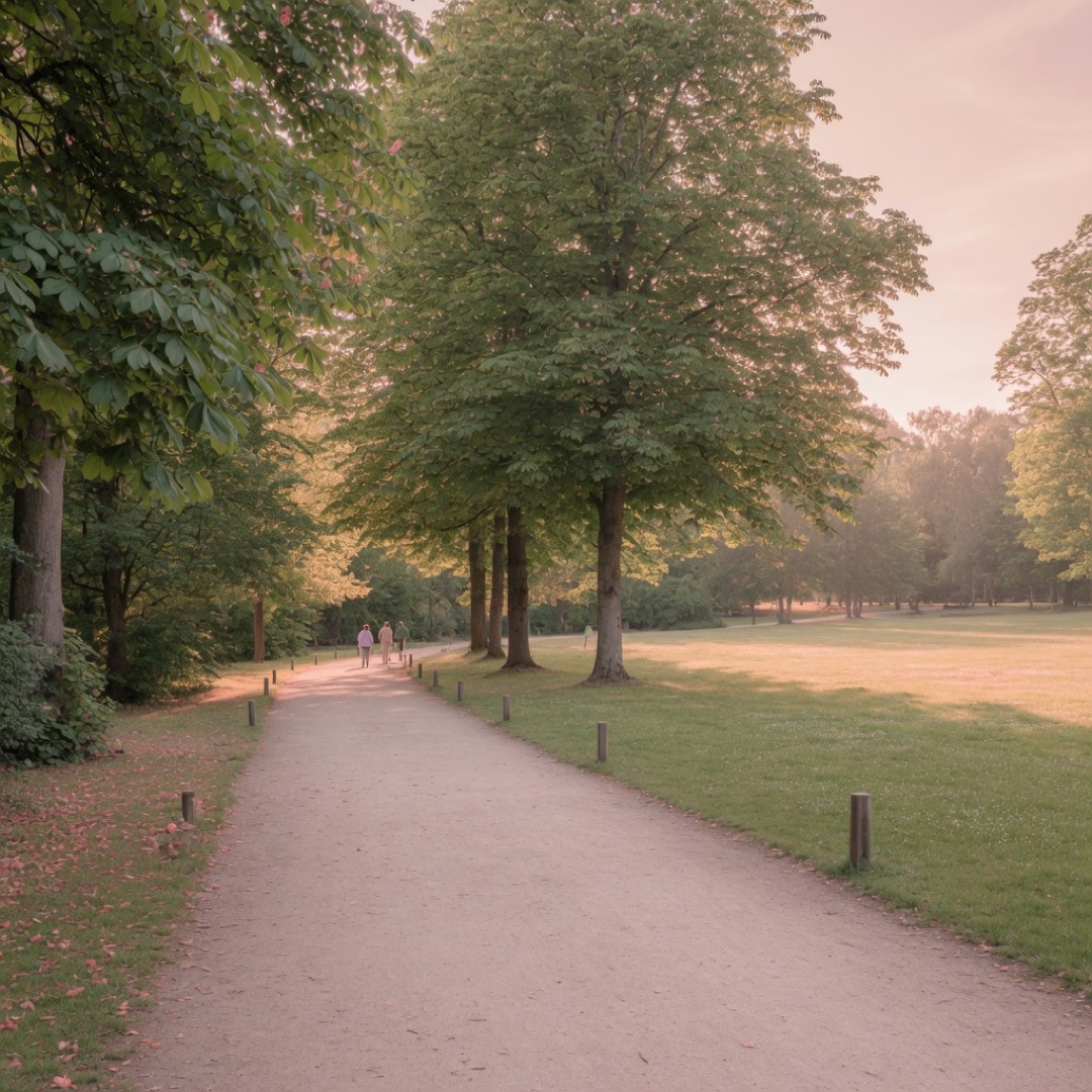 Park path and trees in Volkspark Friedrichshain