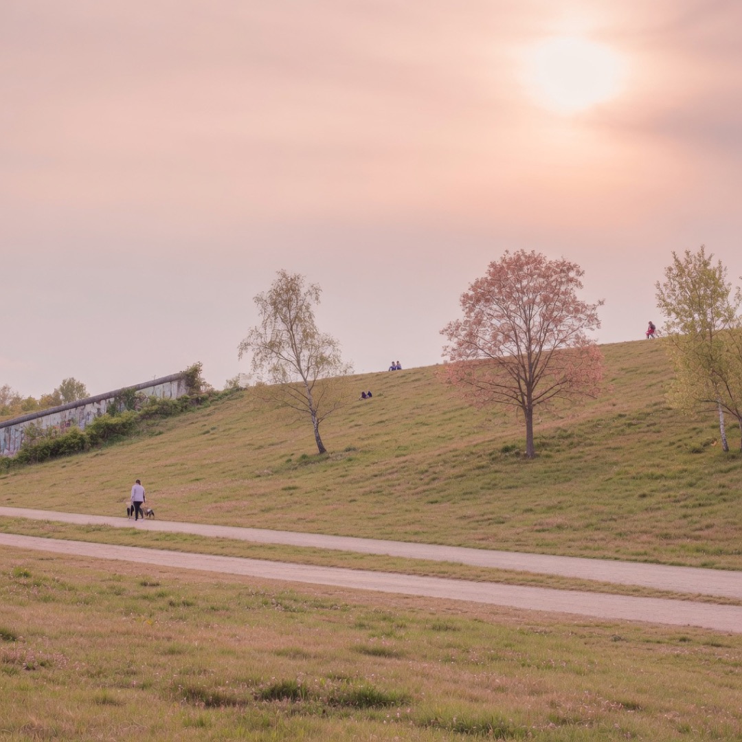 Open park space at Mauerpark in Berlin