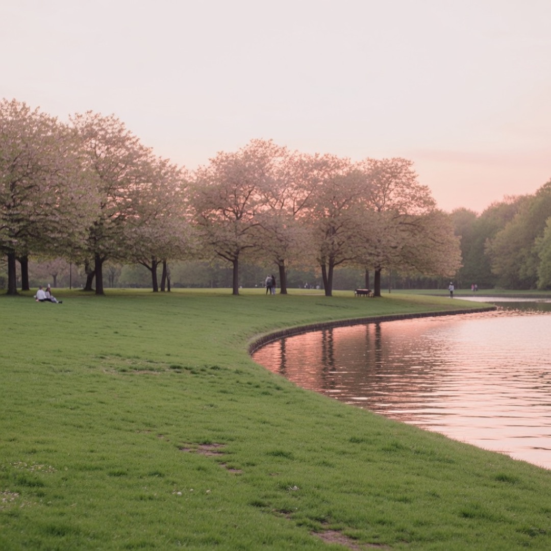 Riverside lawn at Monbijoupark in Berlin