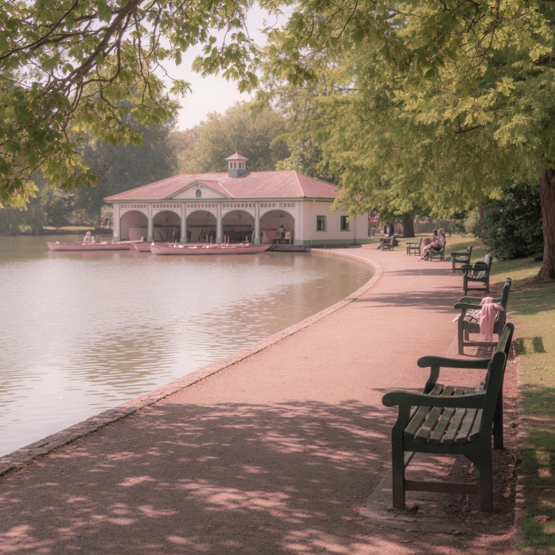 Lawns and paths at Cannon Hill Park, Birmingham
