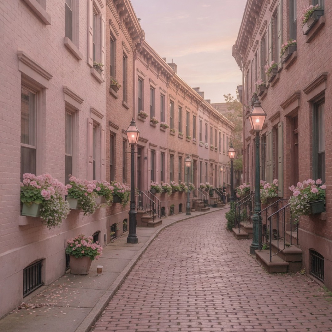 Brick lanes and gas lamps on Beacon Hill, Boston