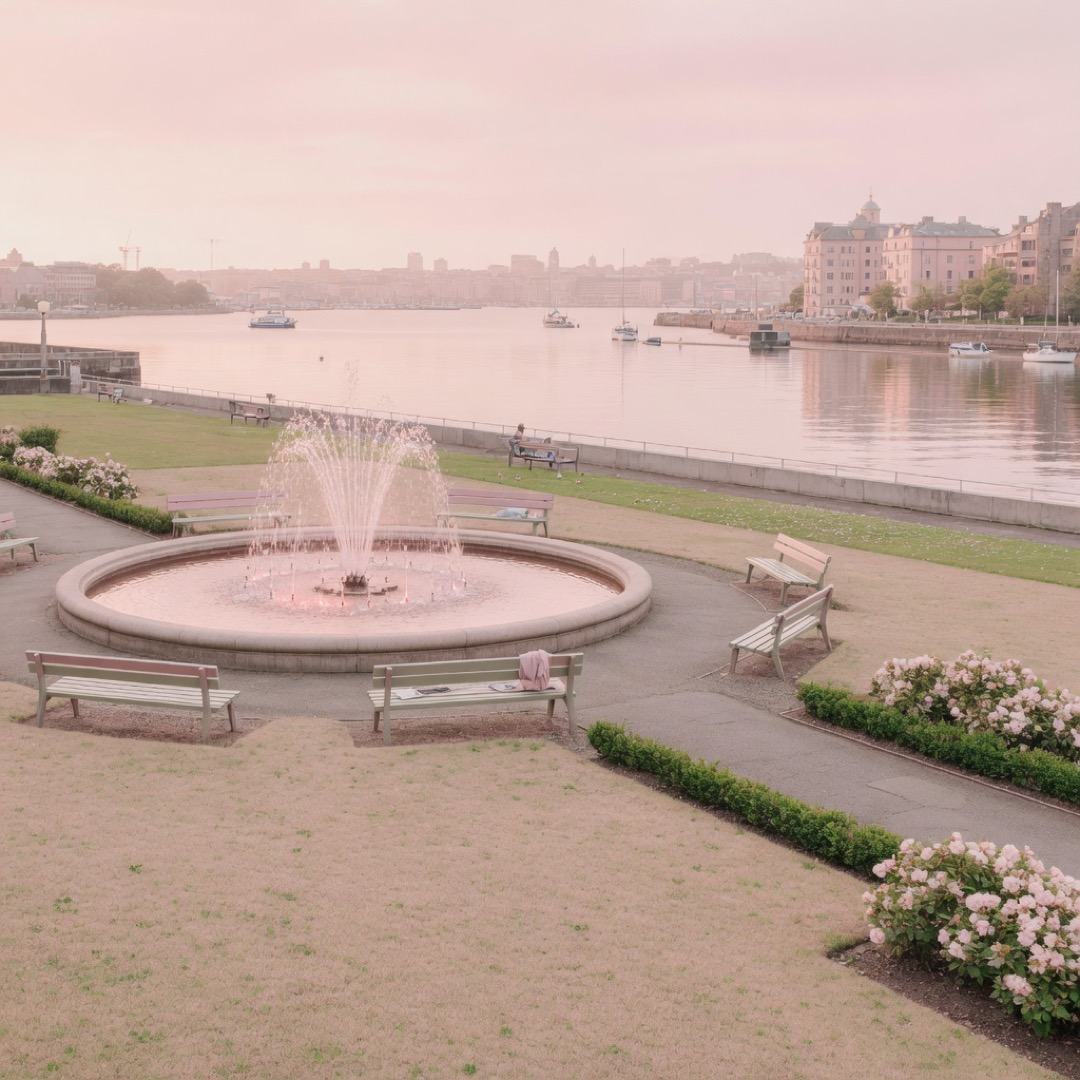 Harbor lawn at Christopher Columbus Waterfront Park, Boston