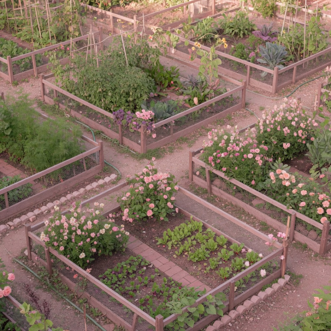 Community garden plots at the Fenway Victory Gardens, Boston