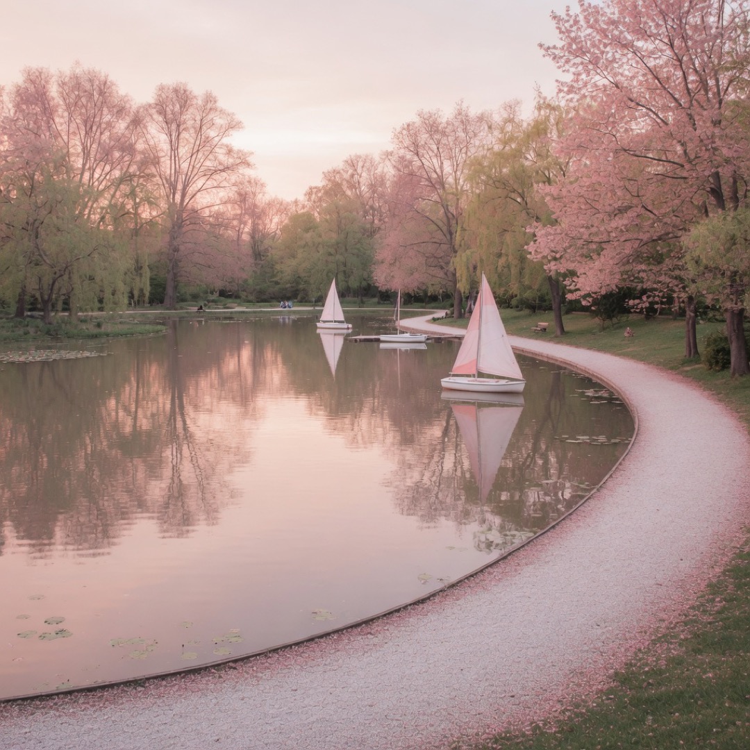 Pond loop path at Jamaica Pond, Boston