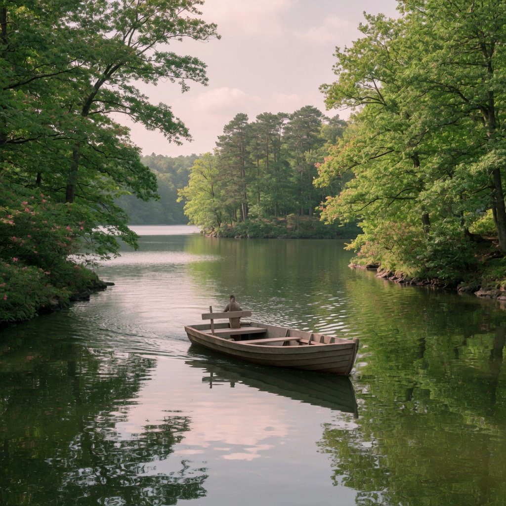 The lake and island ferry of Bois de la Cambre