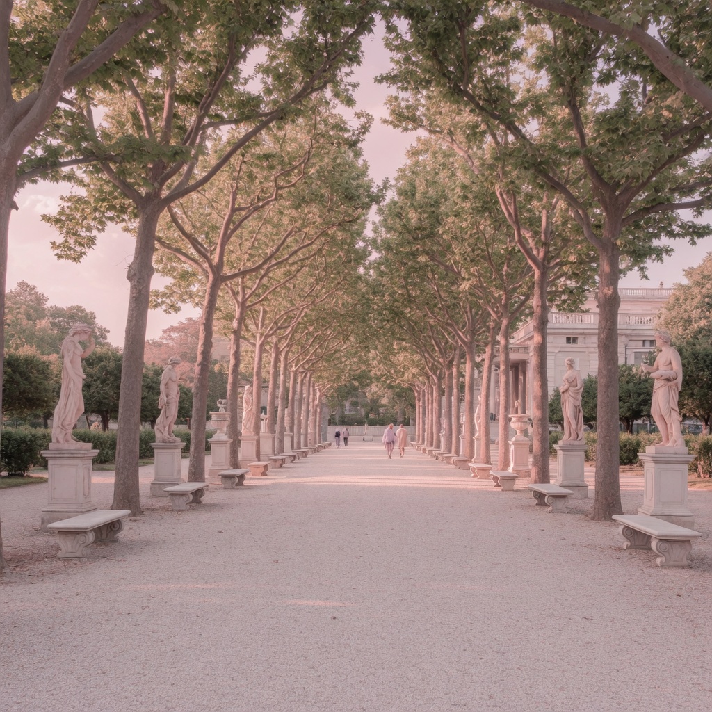 The wide alleys and statues of Parc de Bruxelles