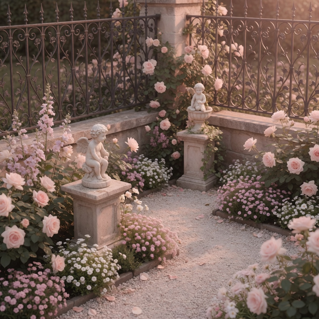 The flower beds and guild statues of Parc du Petit Sablon
