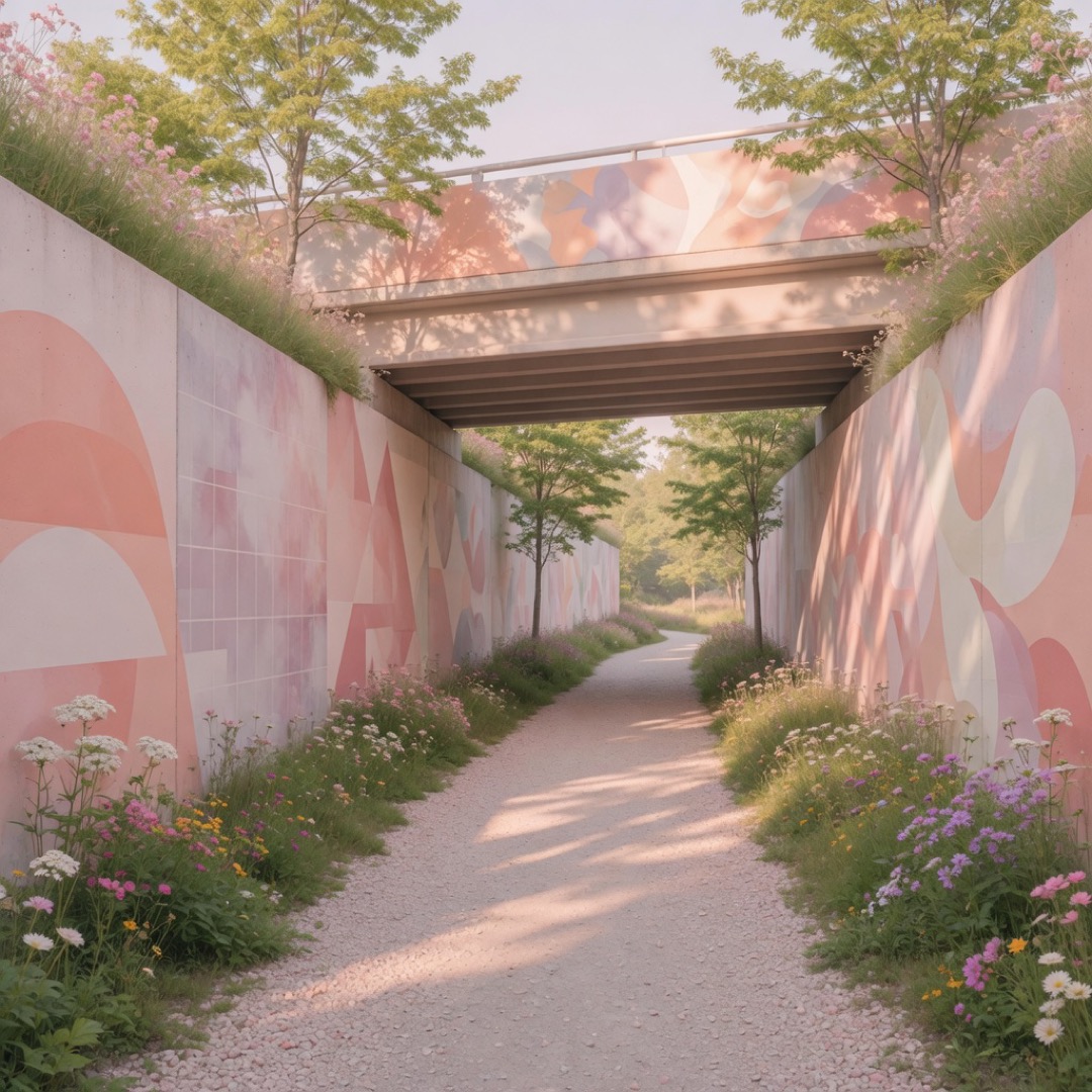 Mural trail along the Dequindre Cut, Detroit