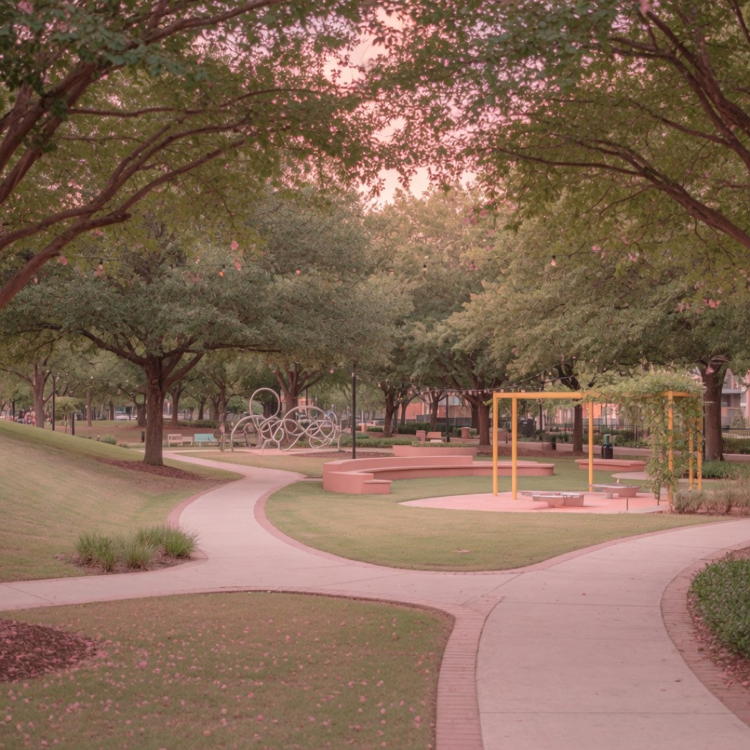 Neighborhood park lawn at Levy Park, Houston