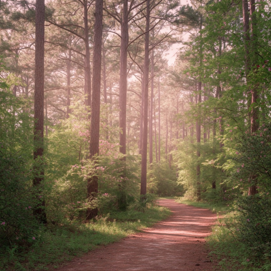 Trees and paths in Memorial Park, Houston