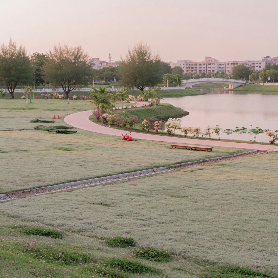 The refurbished open field at Taman Tasik Datuk Keramat — Soft Blush practical date pin