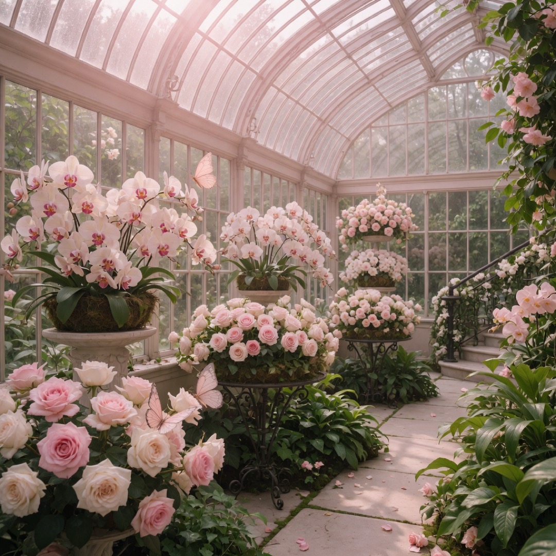 Indoor garden display at a Las Vegas conservatory