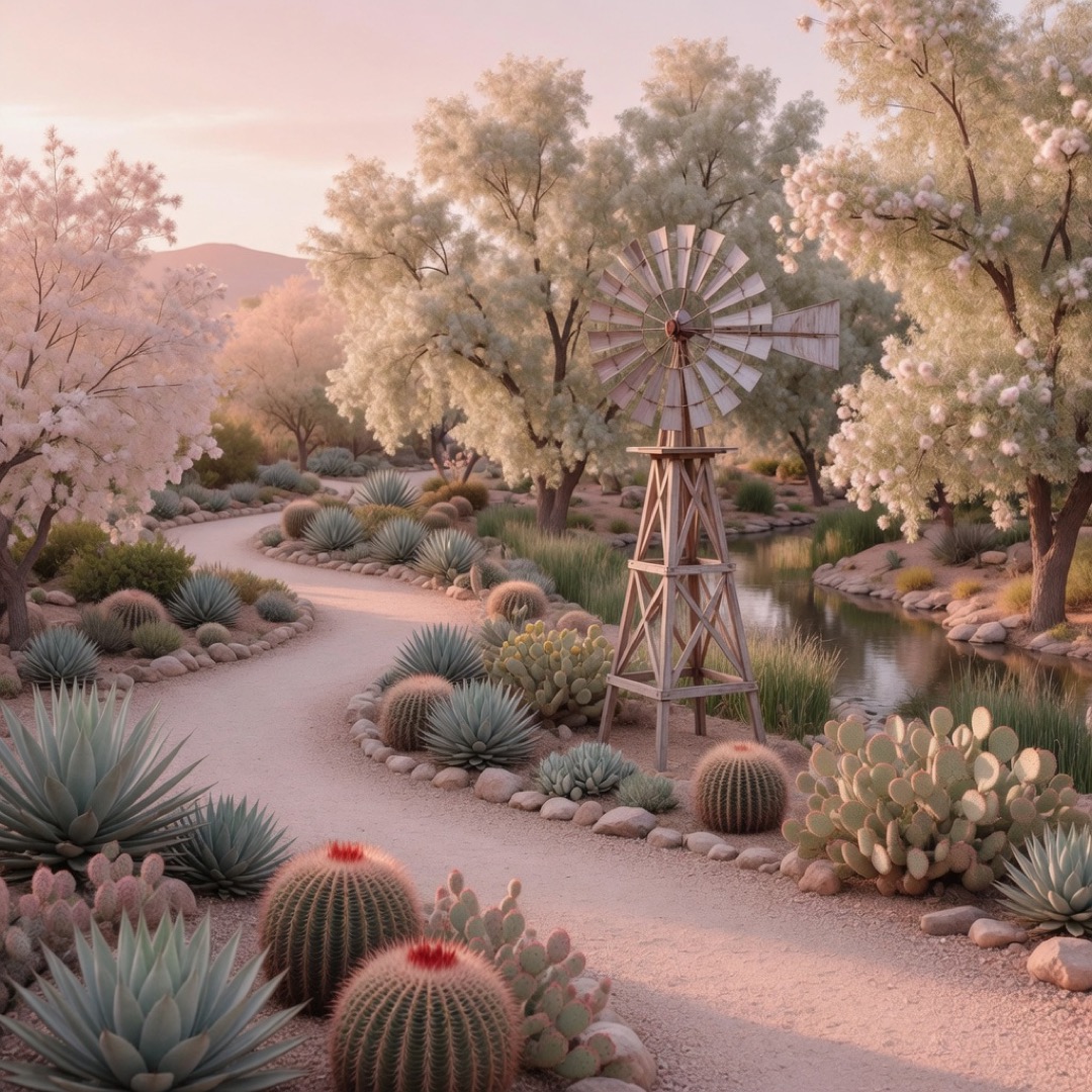 Desert garden paths at Springs Preserve, Las Vegas