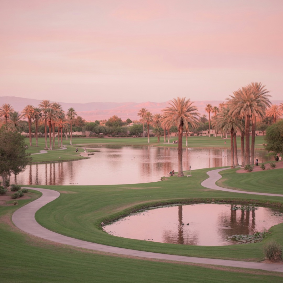 Lawns and paths at Sunset Park, Las Vegas