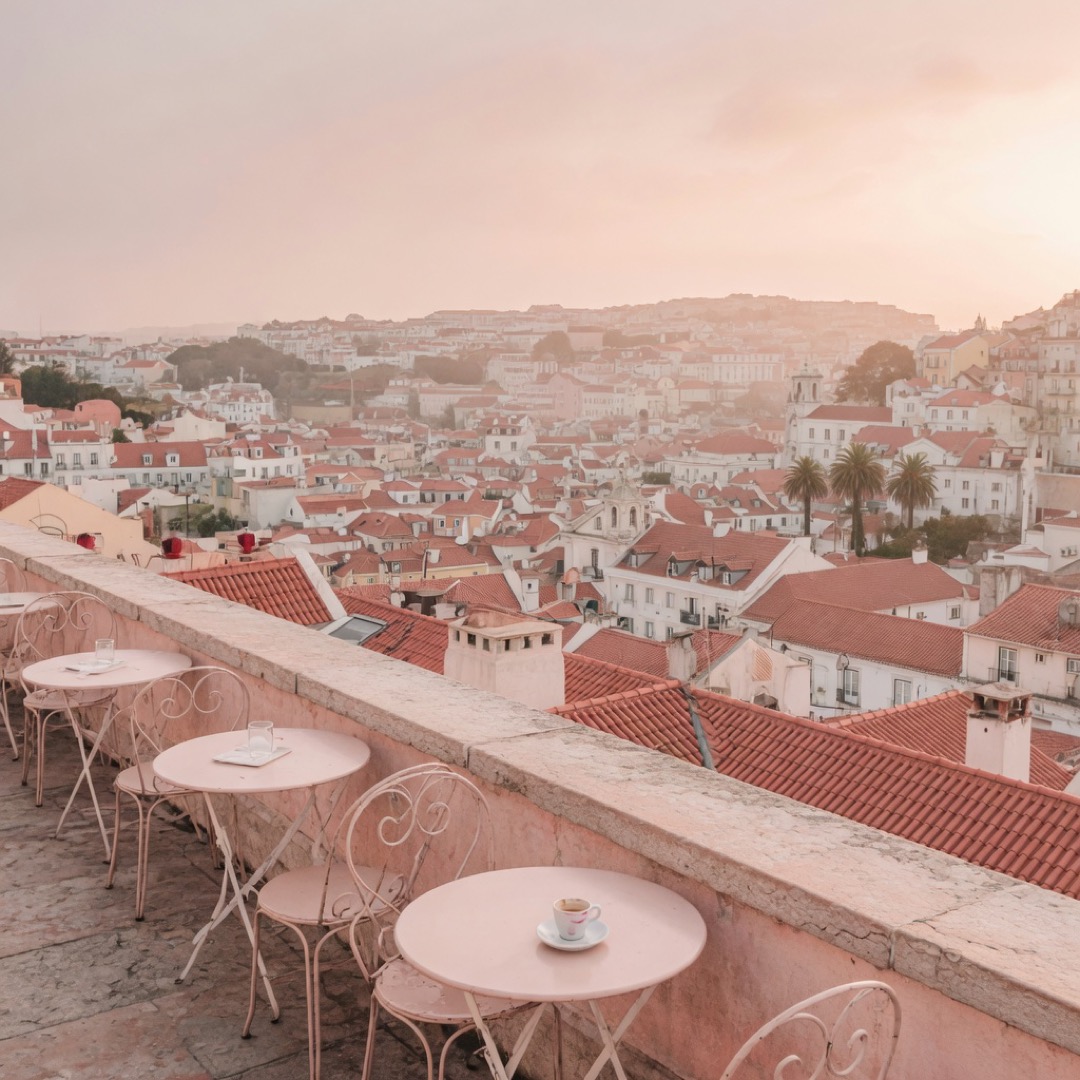 Terrace viewpoint on the Graça hill over Lisbon