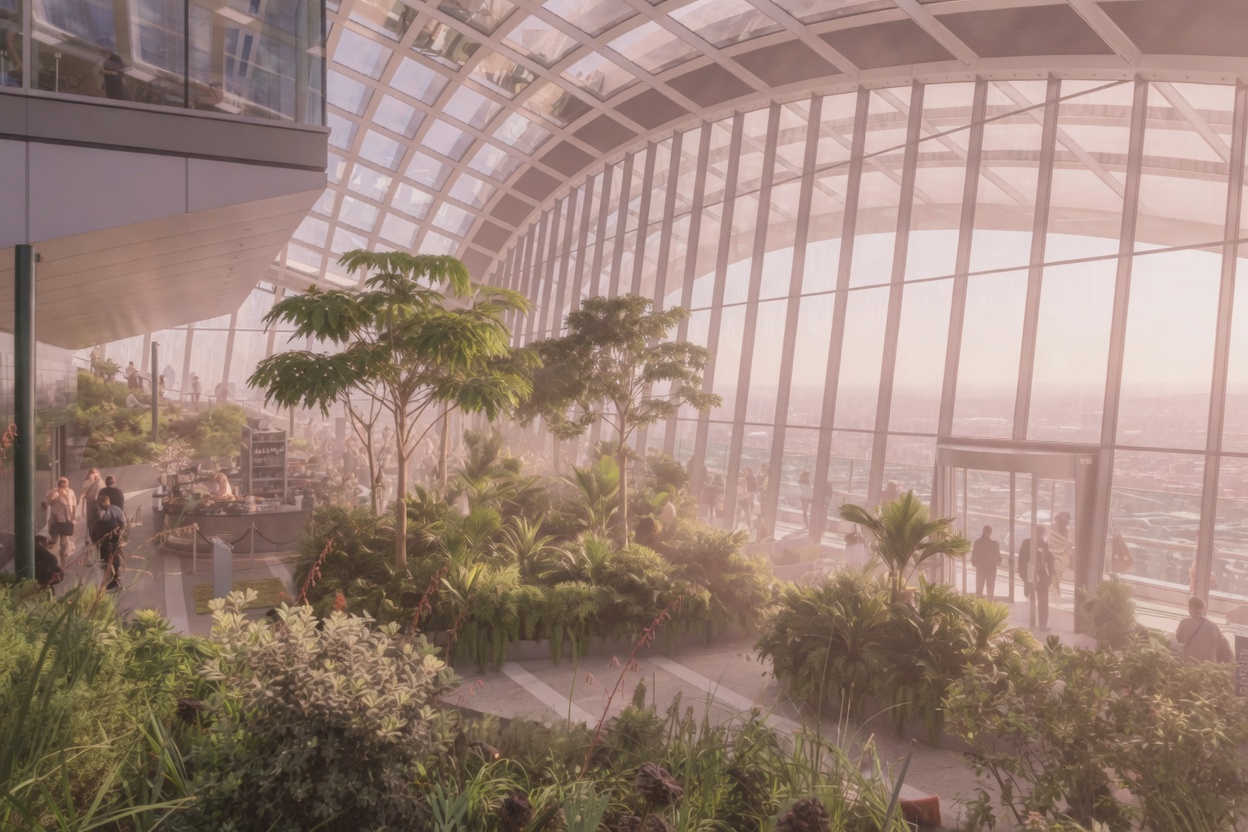 City of London skyline and glass architecture near Sky Garden