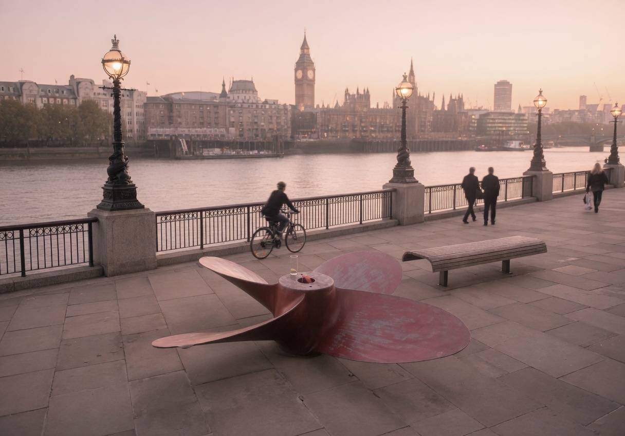 People walking the Thames Path along London's South Bank