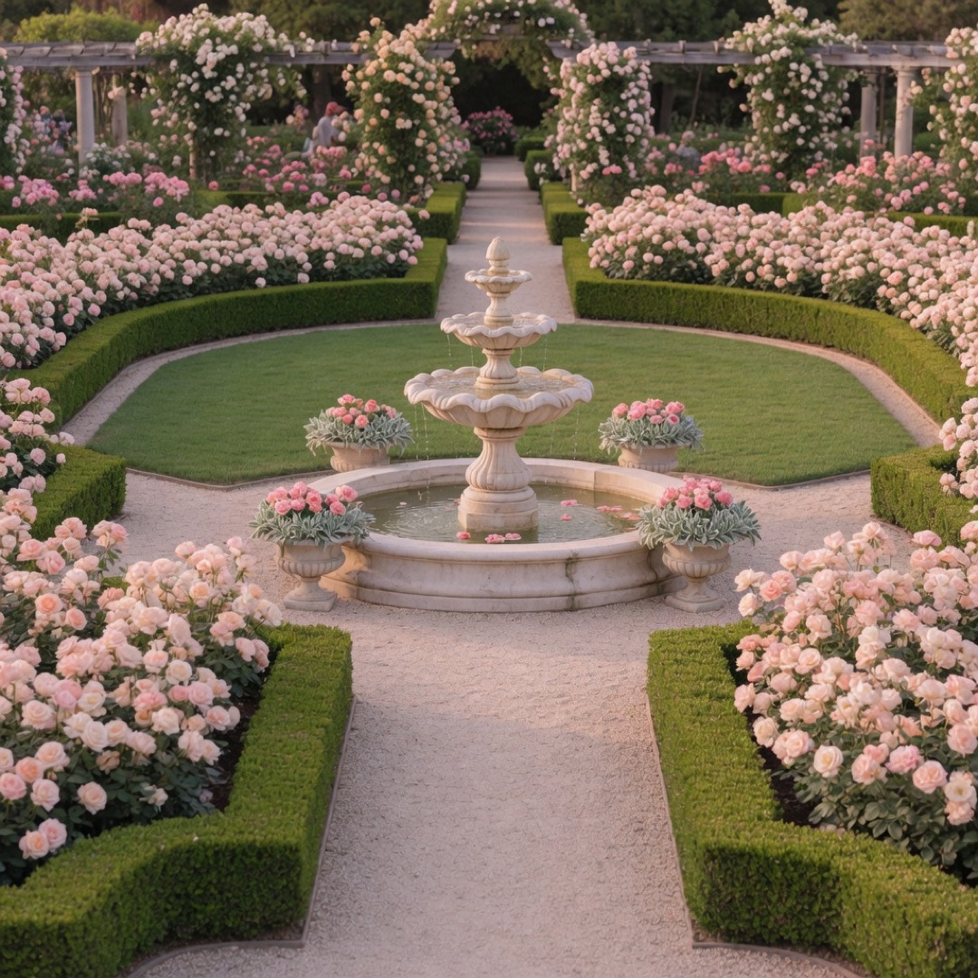 Garden paths and lawns at the Huntington in San Marino