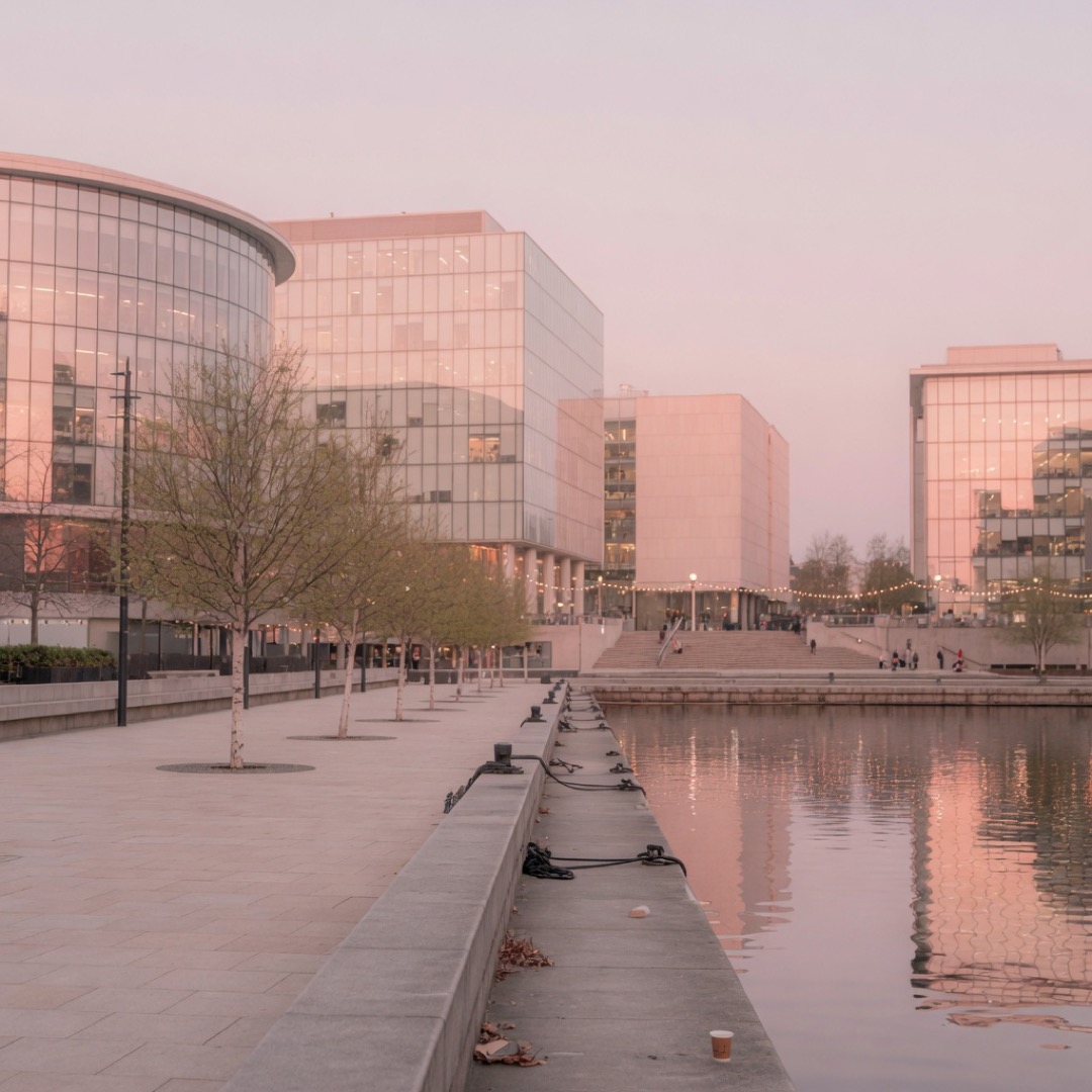 Waterfront promenade at Salford Quays