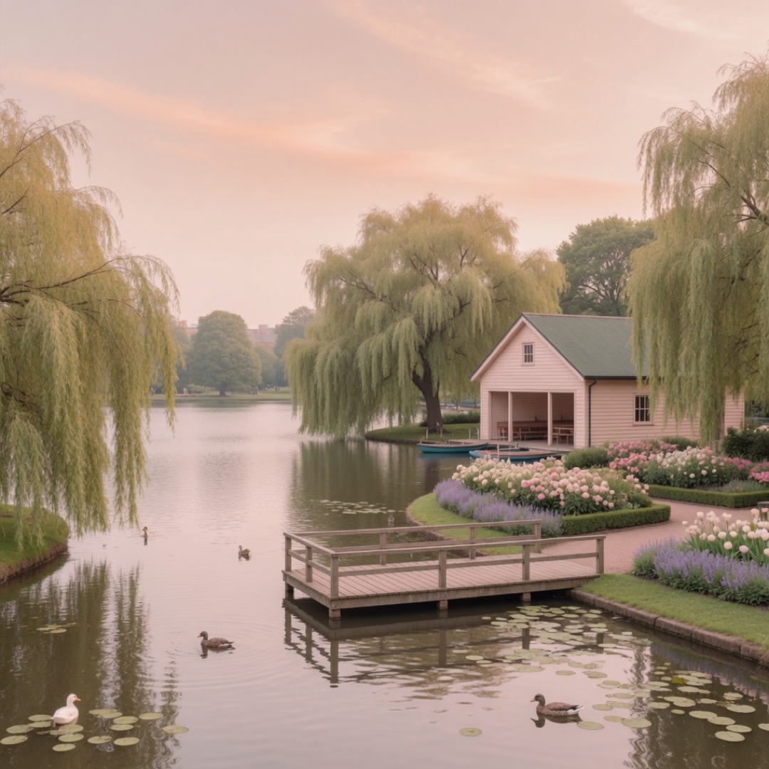 Park lake at Platt Fields, Manchester