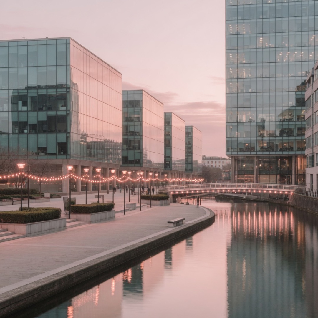 Riverside walk near Spinningfields, Manchester