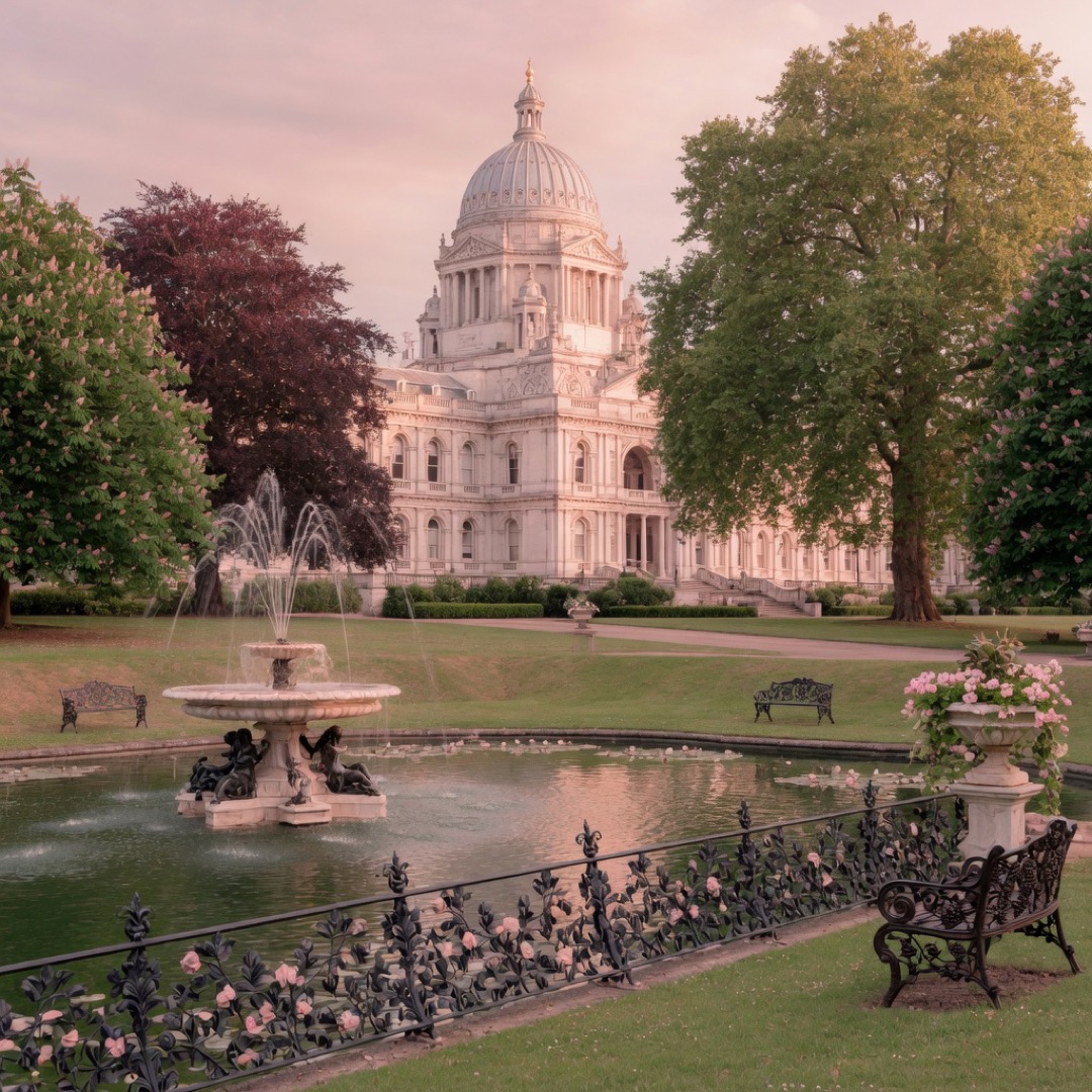 The World Heritage Carlton Gardens with the Royal Exhibition Building dome