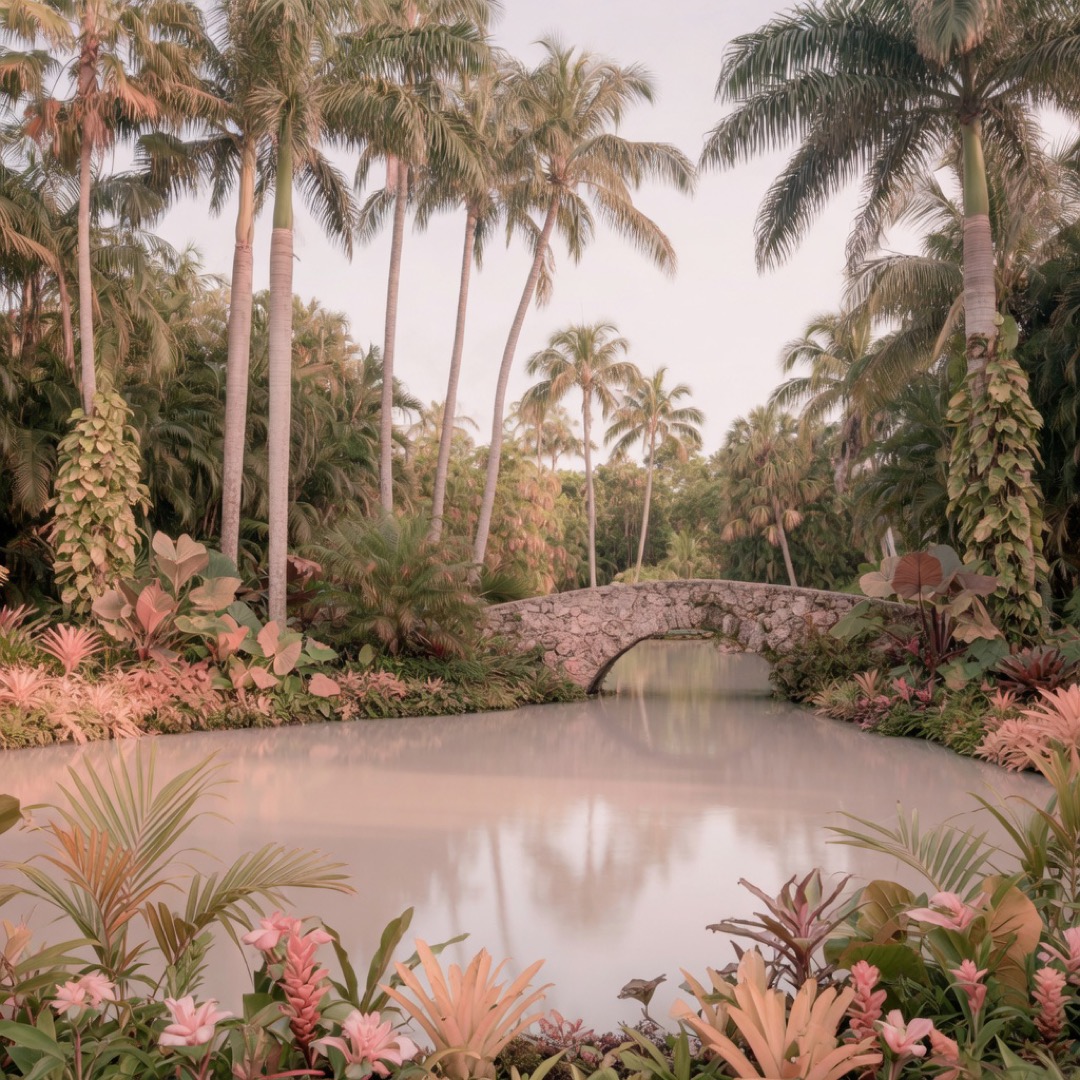 Tropical garden paths at Fairchild Tropical Botanic Garden