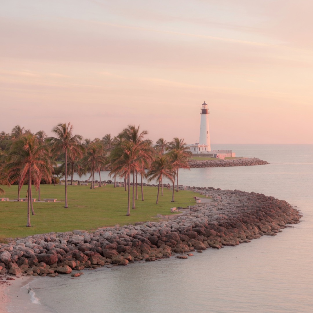 Ocean edge lawn at South Pointe Park, Miami Beach