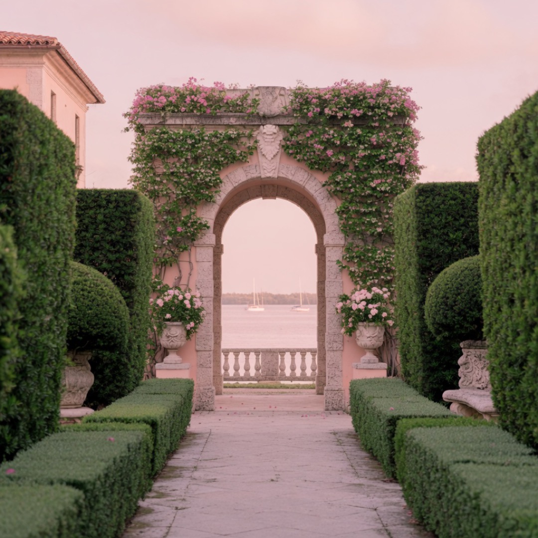 Historic garden paths at Vizcaya, Miami