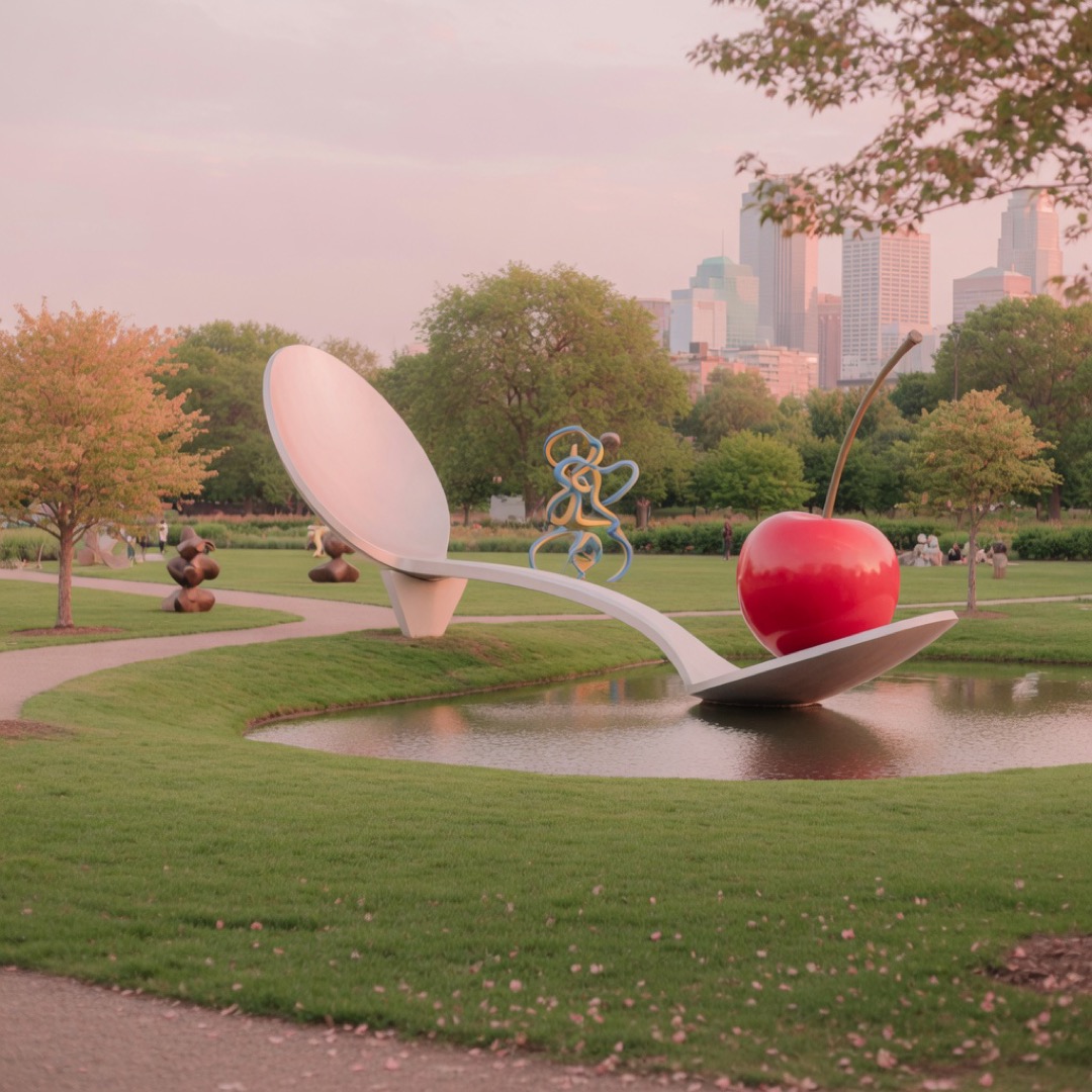 Sculpture garden paths in Minneapolis