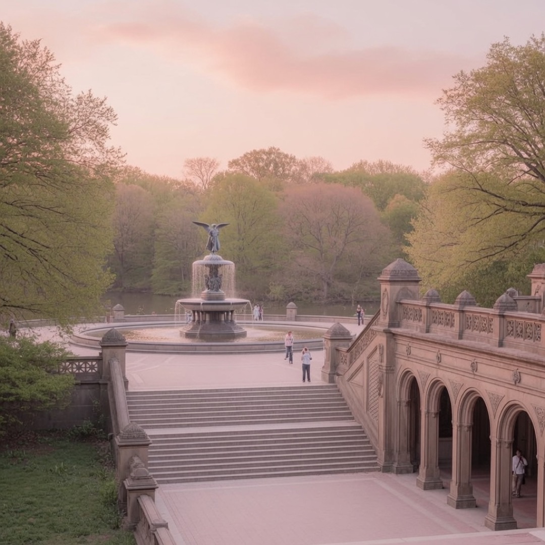 Bethesda Fountain area in Central Park, New York