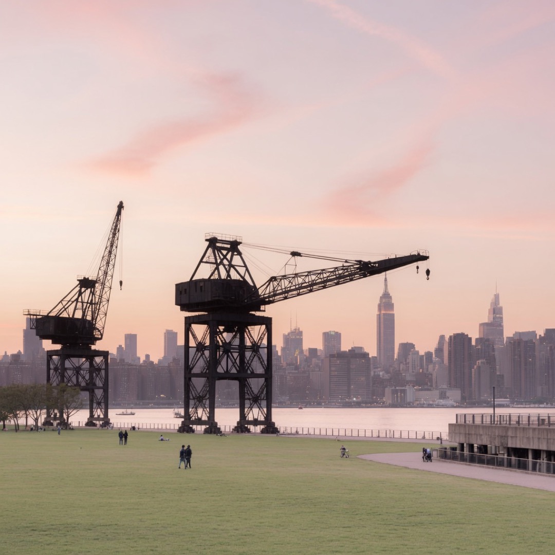 Manhattan skyline across the water from Gantry Plaza State Park