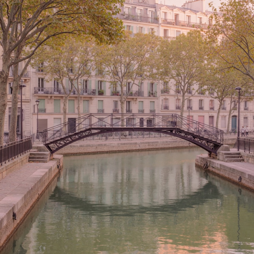 Iron footbridge over the Canal Saint-Martin in Paris