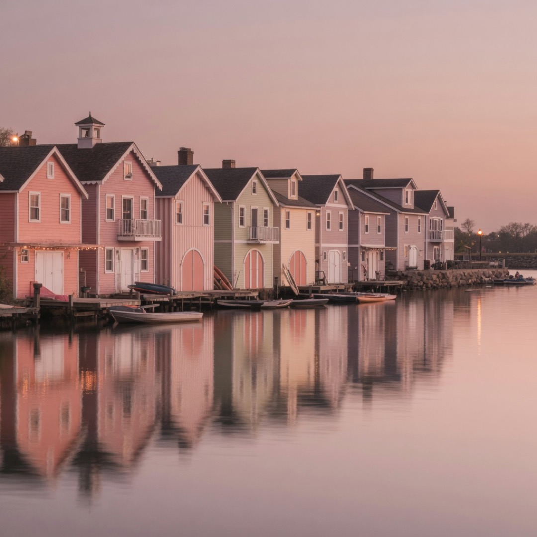 Boathouse Row along the river, Philadelphia