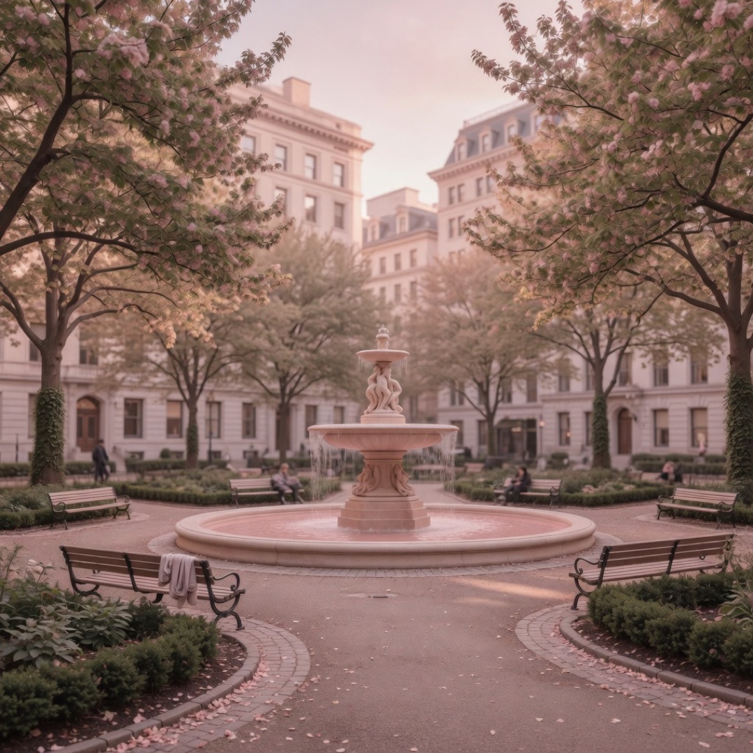 Paths and trees at Rittenhouse Square, Philadelphia