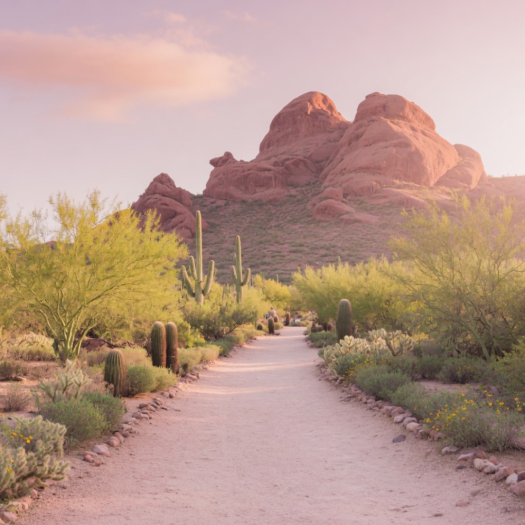 Desert mountain trail approach near Camelback, Phoenix