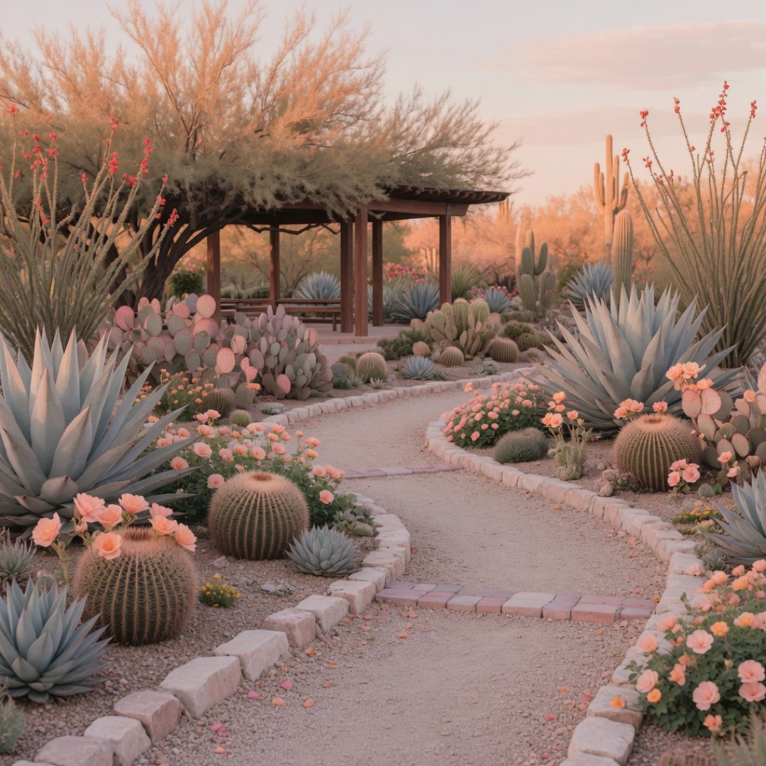Desert garden paths at the Desert Botanical Garden, Phoenix