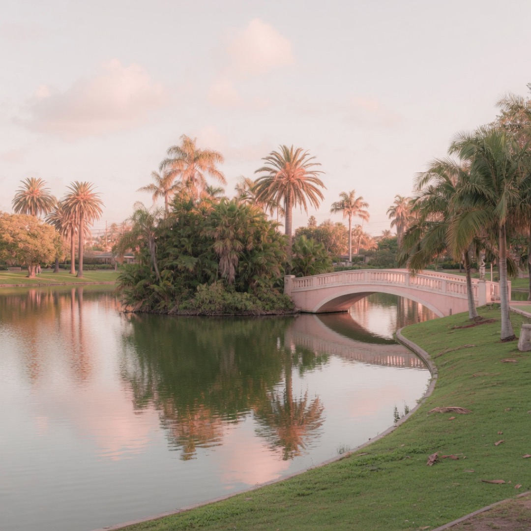 Lake and lawns at Encanto Park, Phoenix