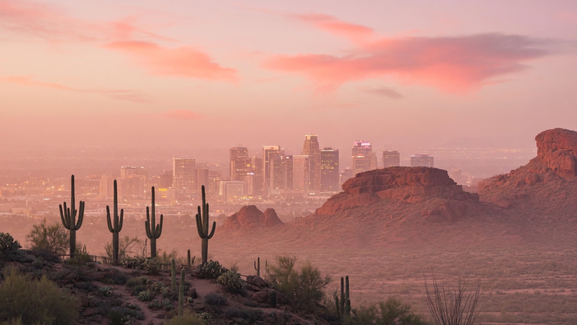 Desert dusk skyline over Phoenix
