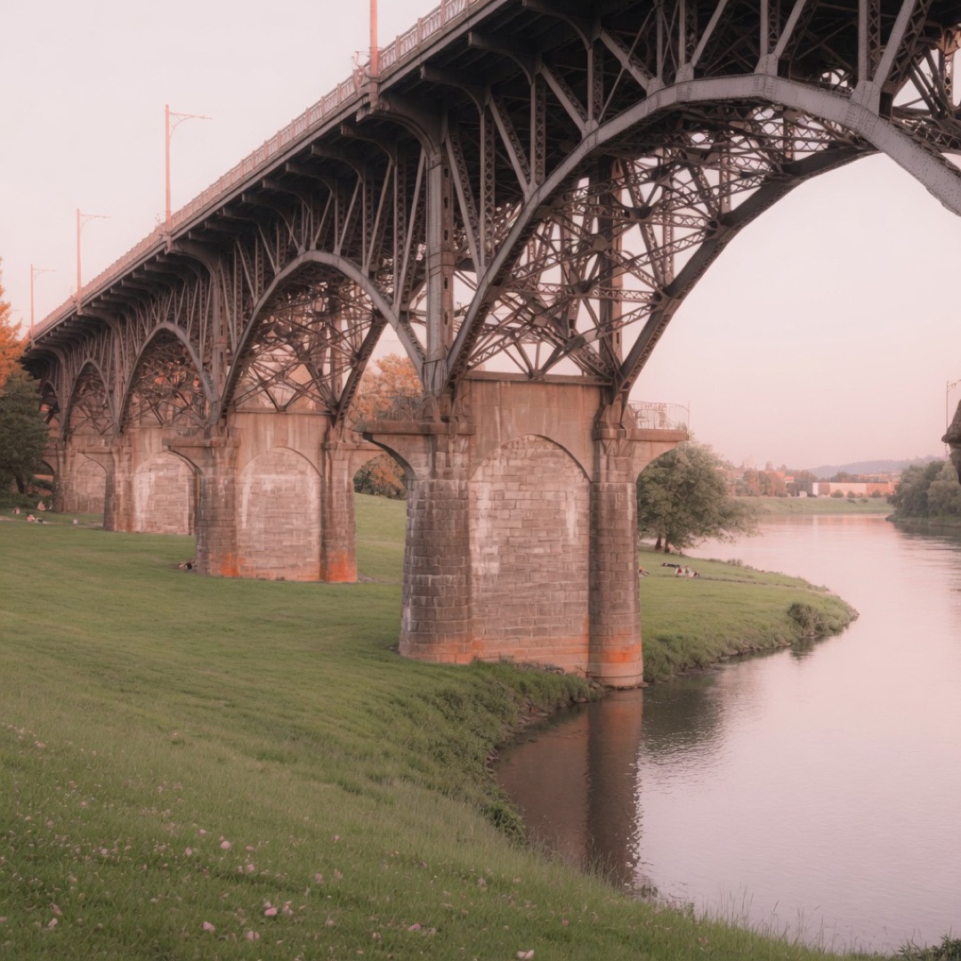 Bridge arches over Cathedral Park, Portland