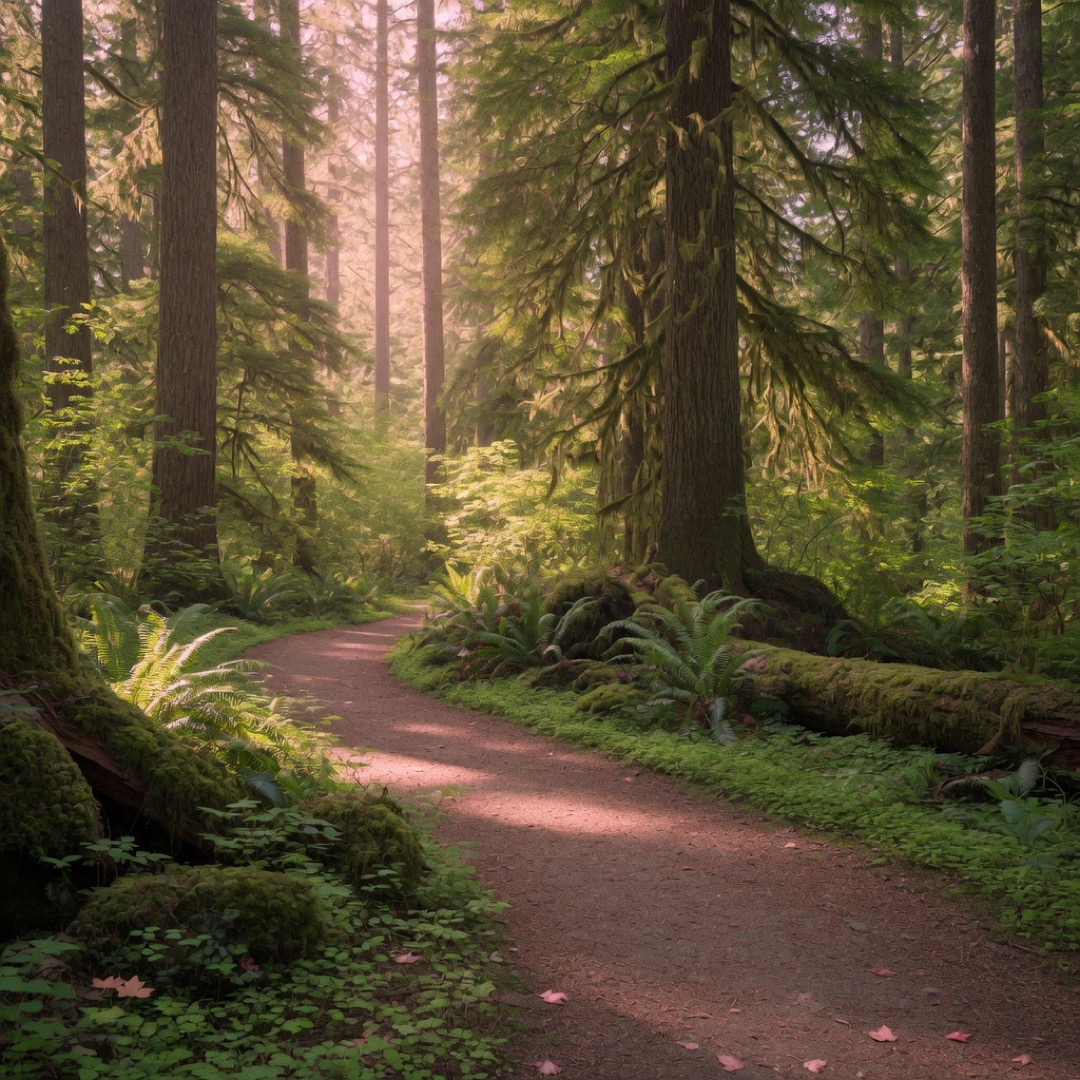 Forest trail in Forest Park, Portland