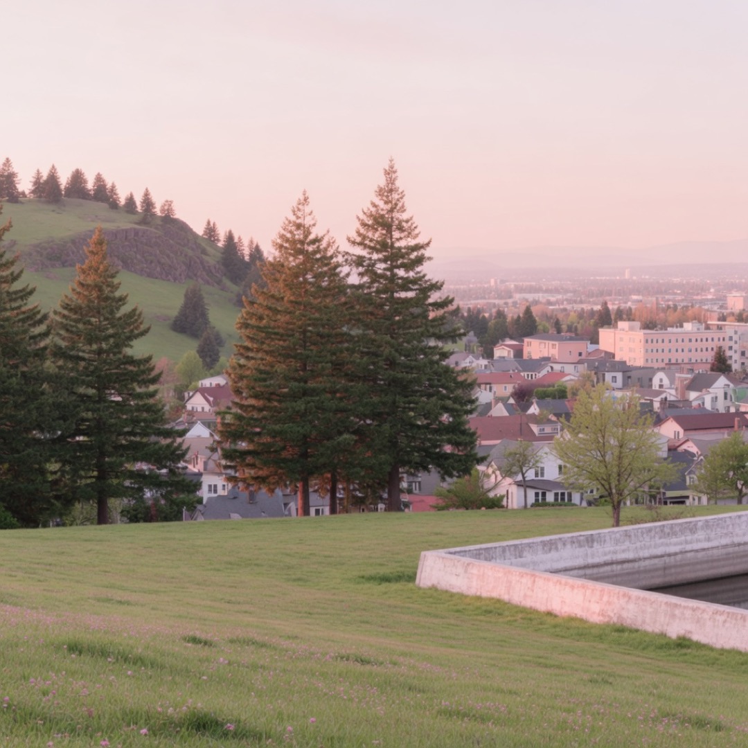 Paths and reservoirs at Mount Tabor, Portland